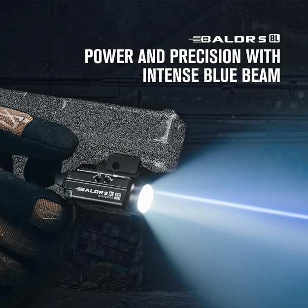 Olight BALDR S flashlight on pistol 800lm blue laser