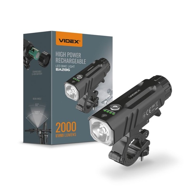 VIDEX bike flashlight 2000lm 5000K BA286