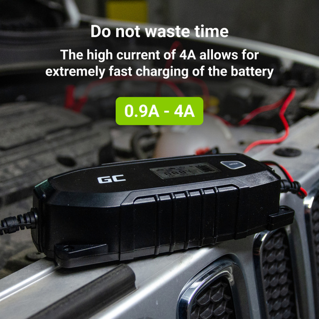 Green Cell universālais lādētājs motocikliem un motorolleriem AGM 6/12 V (4 A) ACAGM07