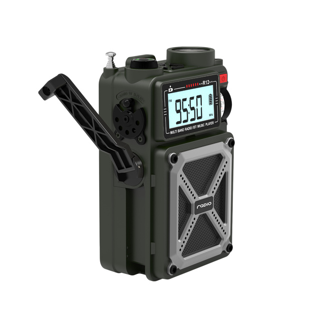 Uzlādējams radio-lukturis ar &bdquo;Power Bank&rdquo; funkciju, 4000mAh, zaļ&scaron;