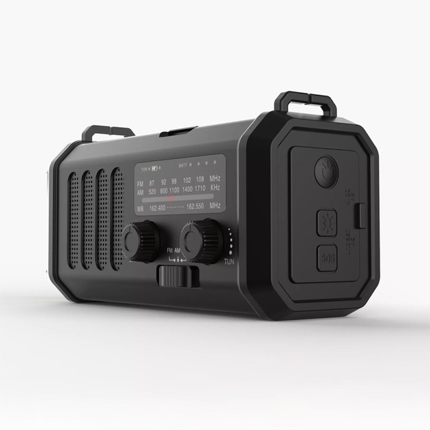 Avārijas radio ar Powerbank 10 000 mAh Sarkans