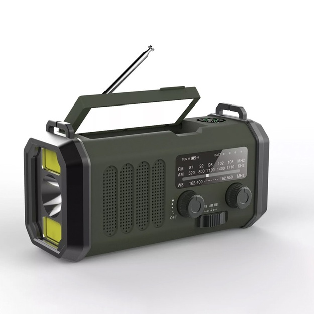 Avārijas radio ar Powerbank 10 000 mAh Sarkans