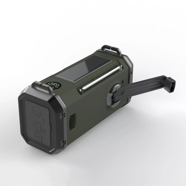 Avārijas radio ar Powerbank 10 000 mAh Sarkans