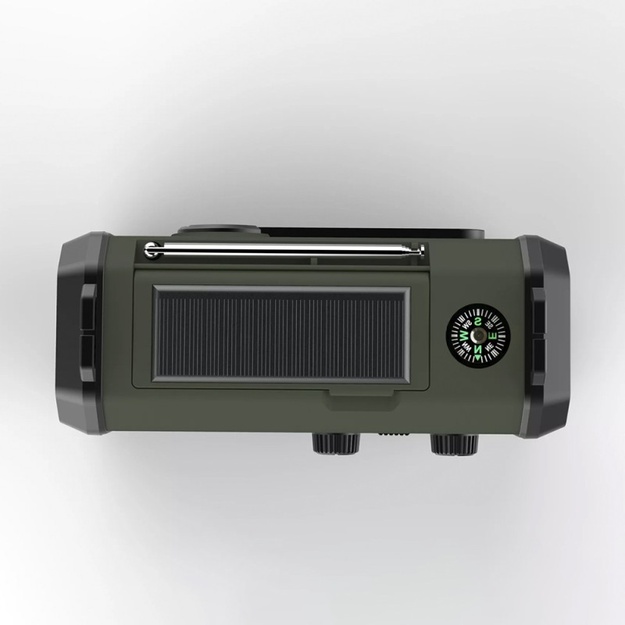 Avārijas radio ar Powerbank 10 000 mAh Sarkans