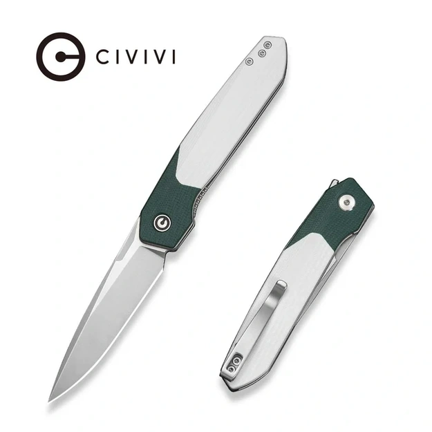 Saliekamais nazis Civivi Brr15 Light Teal Green / White G10, Satin Nitro-V (C25063-4)