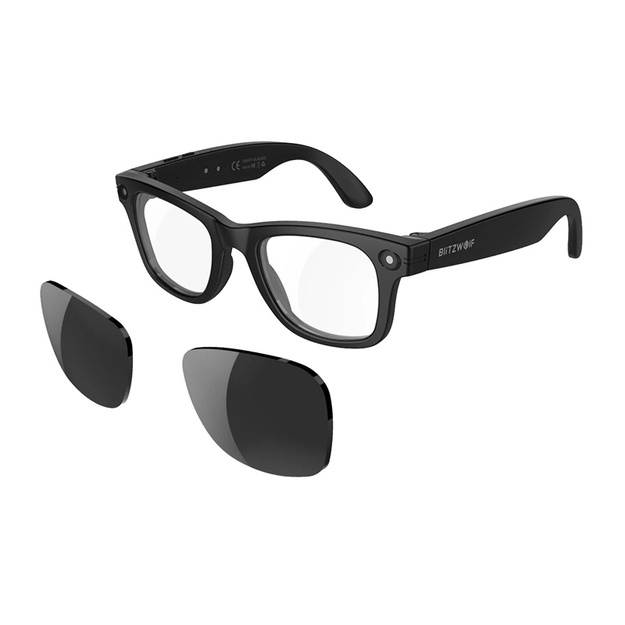 BlitzWolf BW-AG1 Pro Smart AI Sunglasses with Interchangeable Sunglass Lenses