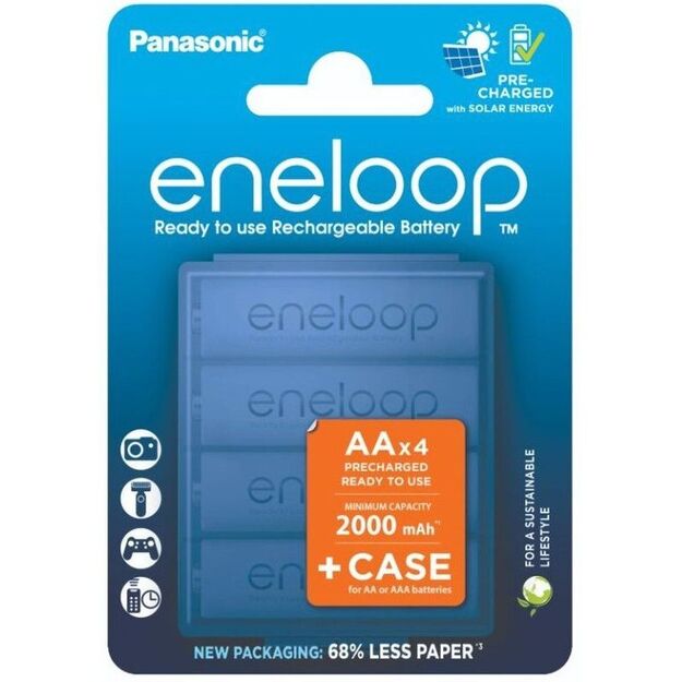 Аккумуляторы 4 x Panasonic Eneloop Ni-MH 2000mAh BK-3MCDEC4BE с коробкой