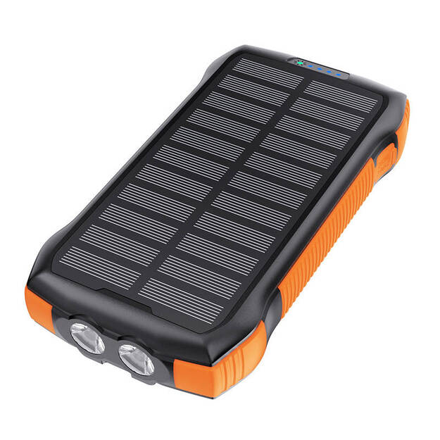 Choetech B657 Solar power bank with inductive charging 3x USB  20000mAh 20W / QC 18W / Qi 10W (black-orange)